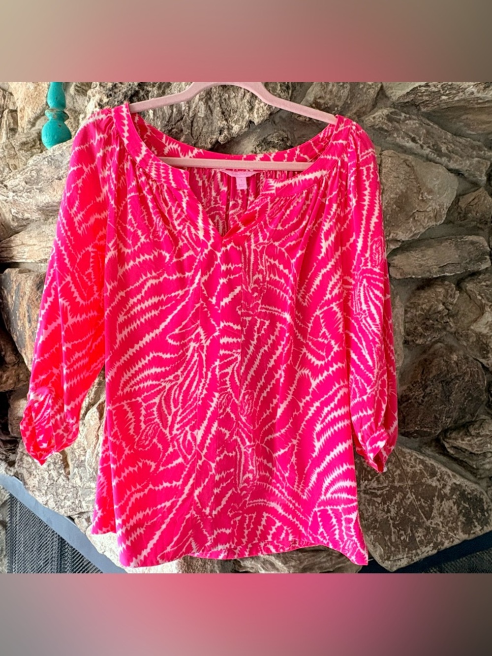 Lilly Pulitzer Pink & White Patterned Blouse